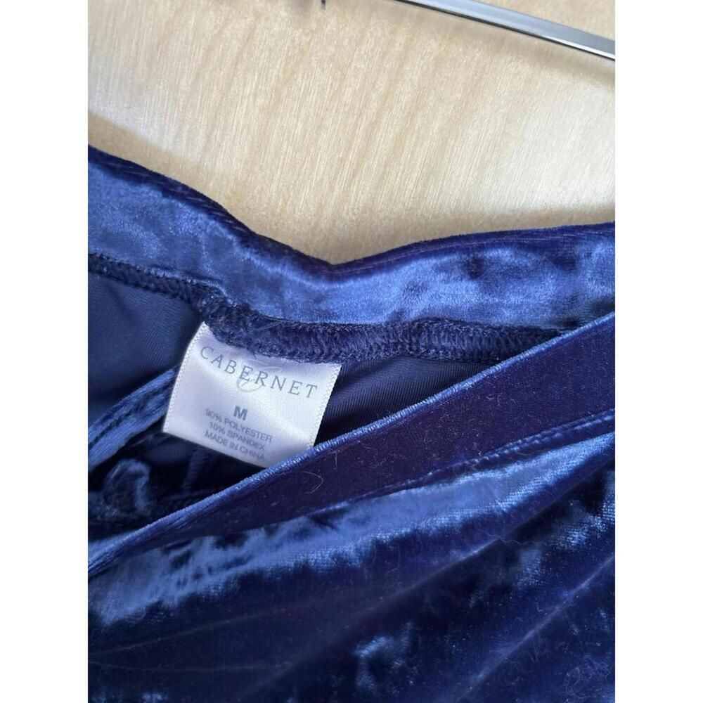 Cabernet Crushed Velvet Cowl Neck Oversized Top Ankle Pants Blue Medium M - Picture 4 of 9